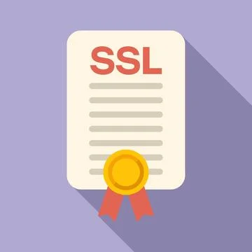 Digital SSL certificate icon flat vector. Secure website Stockillustratie