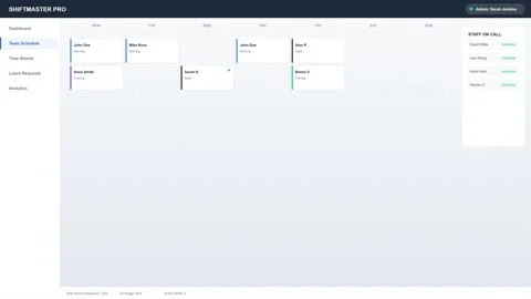 Digital Staff Scheduling Software Interface Dashboard Vídeo Stock 346978357