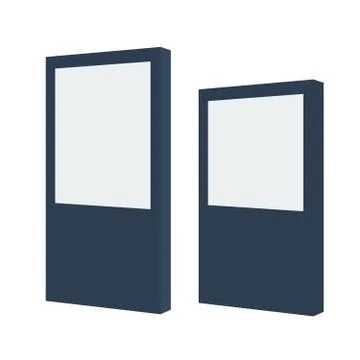 Digital stand banner lightbox. Blank screen mockup billboard. Screen stand Stock Illustration