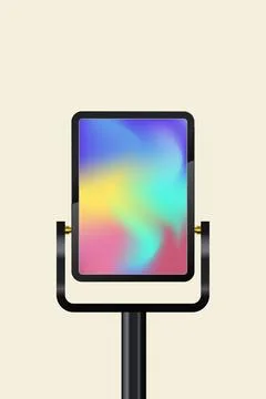 A Digital Stand Signage LED Display Mockup with Digital Stand, and the Outd.. Stock Illustration