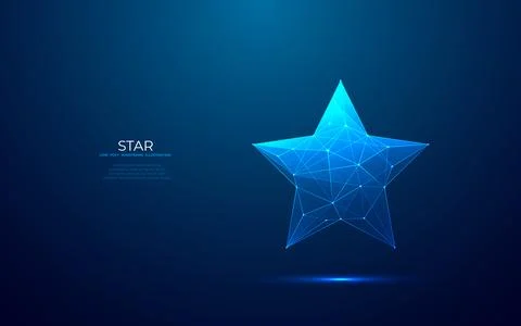 Digital star shape on technology blue background. Stock Illustration