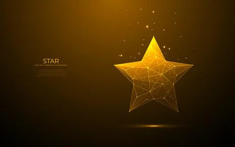 Digital star shape on technology golden background Stock-Illustration