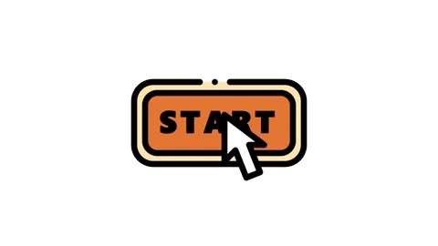 Digital start button UI interface with glowing click animation Stock Footage 341961001
