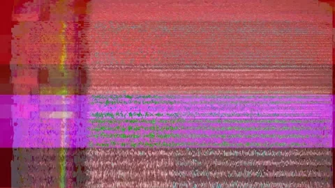 Digital Static: A Glitchy Landscape of Color Bars and Garbled Data Streams, Stock Footage 312889613