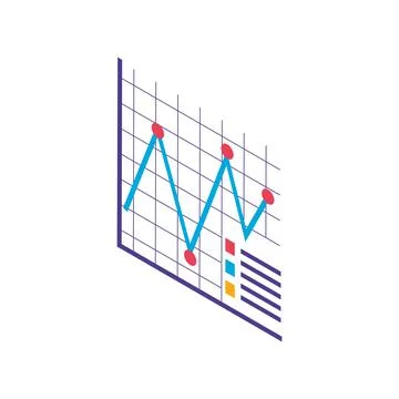 Digital statistics report financial and economy data isometric icon isolated Stock Illustration