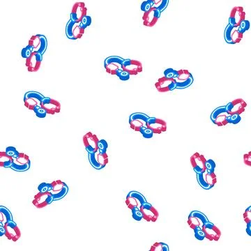 Digital stethoscope isometric icon seamless pattern sign Stock Illustration
