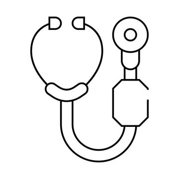 Digital stethoscope line icon vector illustration sign Illustrazione stock