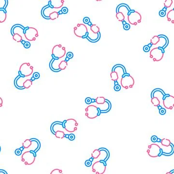 Digital stethoscope vector seamless pattern sign Stock Illustration