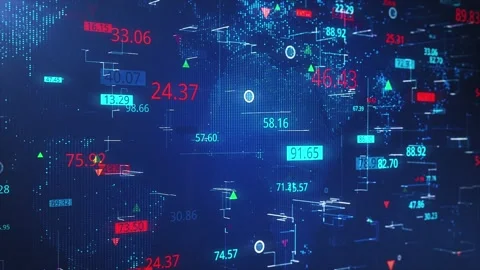 Digital Stock Exchange Financial Data Analysis inflation Stock Footage 219363930