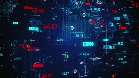 Digital Stock Exchange Financial Data Analysis inflation Stock Footage 219363931
