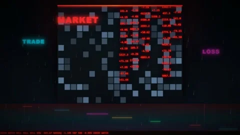 Digital Stock Market Data Visualization with Fluctuating Financial Numbers and Video stock 344775525