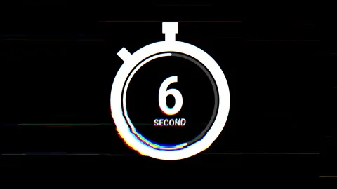 Digital Stopwatch 10 second Countdown Animation with RGB Glitch Effect Stock Footage 325019932
