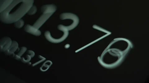 Digital stopwatch with current numbers from 0 to 20 seconds. Precise instrument Stock Footage 153000757