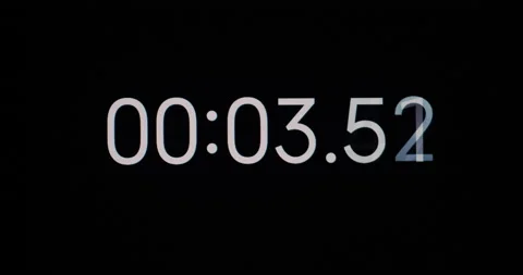 Digital stopwatch display. Counting seconds from zero to ten. Ten seconds in Stock Footage 164683144
