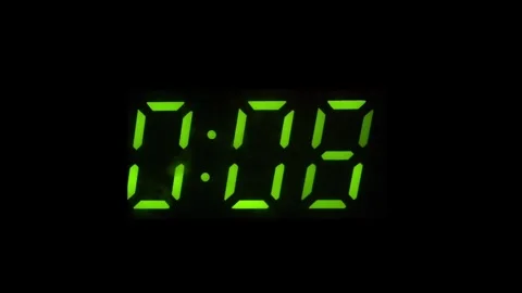 Digital stopwatch with green numbers Stock Footage 322097816