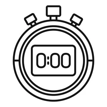 Digital stopwatch icon outline . Stop timer Illustrazione stock