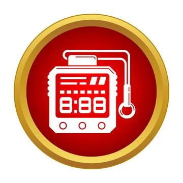 Digital stopwatch icon representing time measurement and tracking Stock Illustration