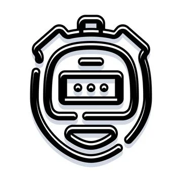 Digital stopwatch instrument measuring time during competition Stock Illustration