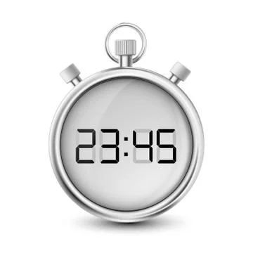 Digital stopwatch isolated on white background Stock Illustration