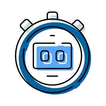 Digital stopwatch measuring precision time and urgency Stock Illustration
