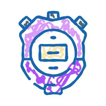 Digital stopwatch measuring time and speed icon Stock Illustration