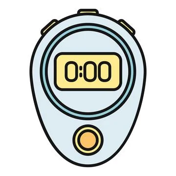 Digital stopwatch measuring time, speed, competition deadline Stock Illustration