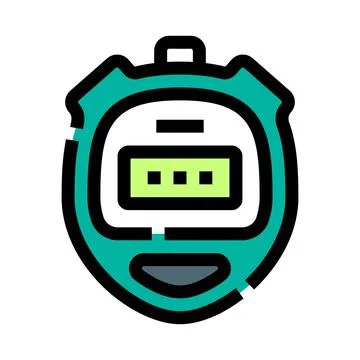 Digital stopwatch measuring time tracking and competition Stock Illustration