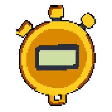 Digital stopwatch pixel art vector illustration Stock Illustration