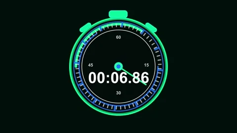 Digital stopwatch timer counting up seconds and milliseconds on a black bac.. Stock Footage 342906827