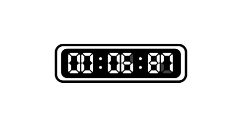 Digital Stopwatch timer one minute animation from 0 seconds to 60 seconds Stock Footage 320624121