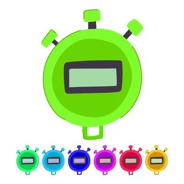 Digital stopwatch vector cartoon graphic Illustrazione stock
