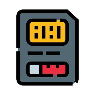 Digital storage card for electronic device data saving Stock Illustration