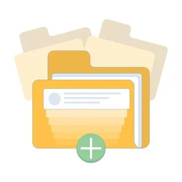 Digital storage concept, multiple file folders with documents in them. イラスト素材