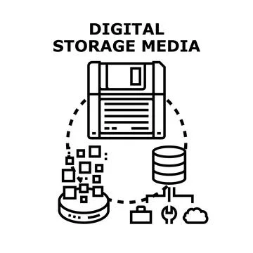 Digital storage media concept with evolving data storage イラスト素材