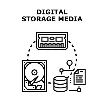Digital storage media concept for information technology Stock Illustration