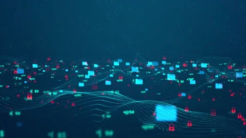 Digital Storage Security Folder Abstract Wave Background Stock Footage 338487689