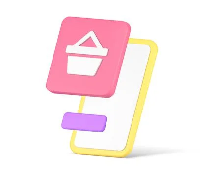 Digital store cart order purchasing smartphone screen interface account not.. Stock Illustration