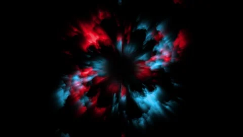 Digital storm clouds, digital rendering with futuristic colors Stock Footage 310097850