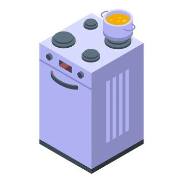 Digital stove icon isometric vector. Heater maid イラスト素材