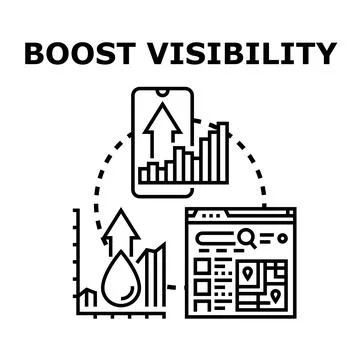 Digital strategy boosting online visibility and search engine optimization Stock Illustration