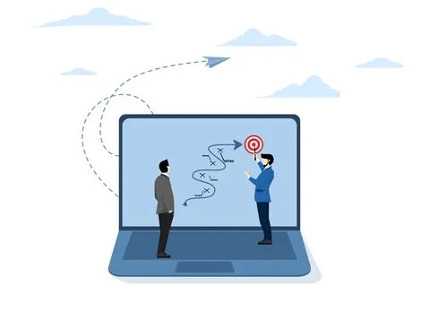 Digital strategy, challenge or technology for business development concept. Stock Illustration