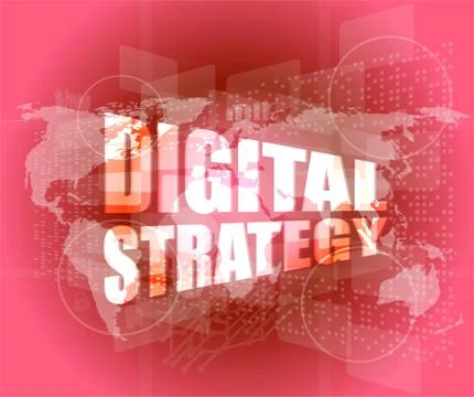 Digital strategy word on digital touch screen Stock Illustration