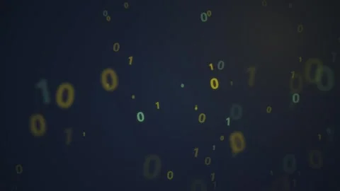 Digital Stream of Binary Code: Abstract Data Flow Background with Glowing N.. Stock Footage 348073030