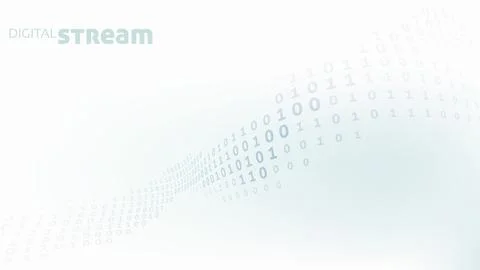 Digital stream. Minimal design with binary code wavy connection 库存插图