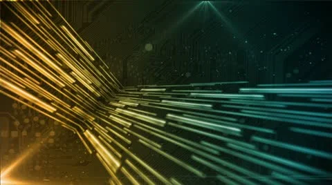 Digital Streams Amber Blue Stock Footage 20538753