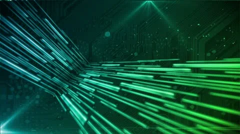 Digital Streams Blue Green Stock Footage 12607848