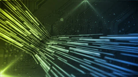 Digital Streams Blue Yellow Stock Footage 25882657