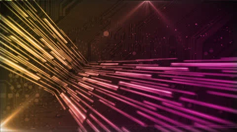 Digital Streams Pink Yellow Stock Footage 25883080