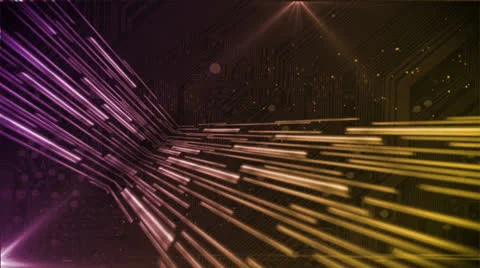 Digital Streams Purple Yellow Stock Footage 25883471