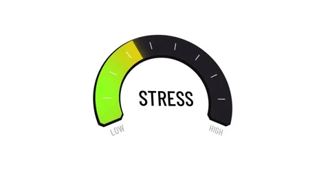 Digital stress meter presentation, anxiety indicator gauge moving Vídeos de archivo 317515286